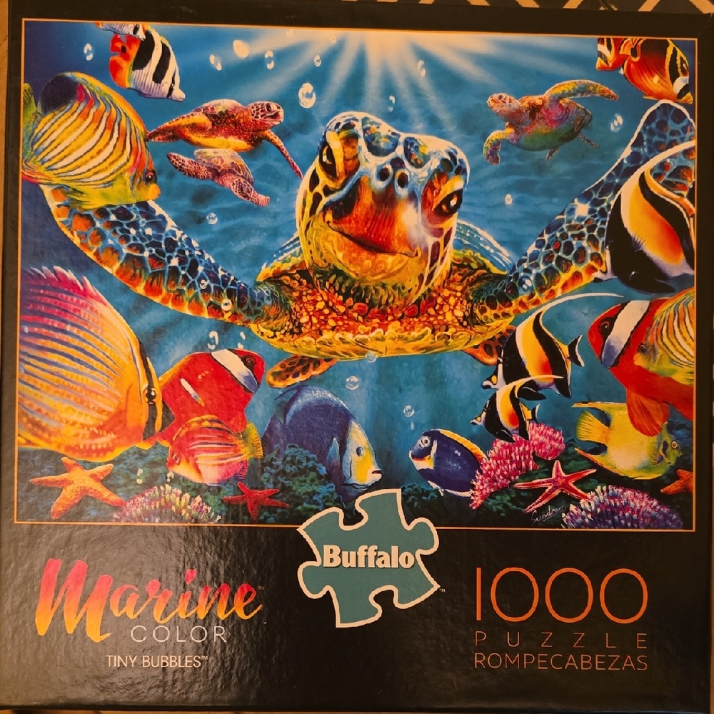 Buffalo David Bitton Marine Color Puzzle - Blue and Orange Sea Life